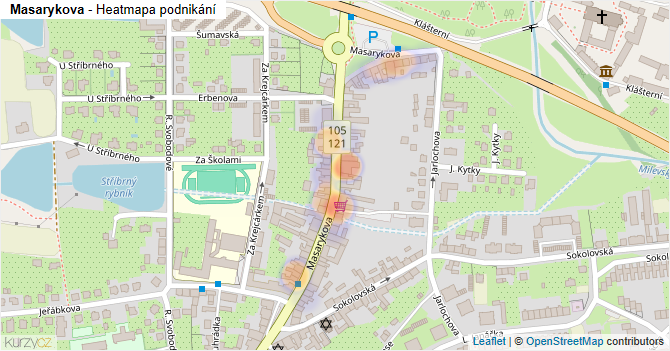 Masarykova - mapa podnikání