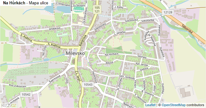 Na Hůrkách - mapa ulice