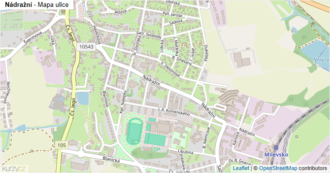 Nádražní - mapa ulice