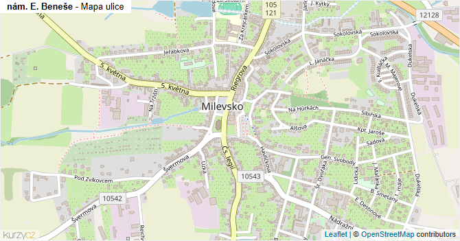 nám. E. Beneše - mapa ulice