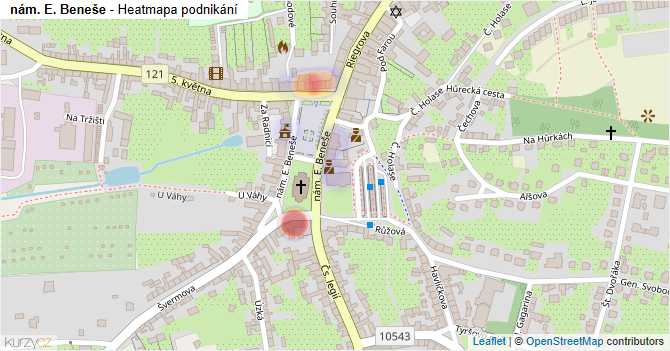 nám. E. Beneše - mapa podnikání