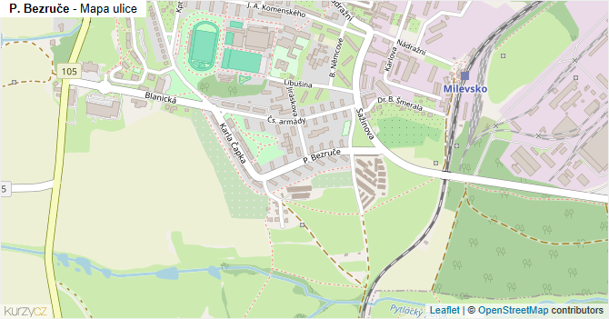 P. Bezruče - mapa ulice