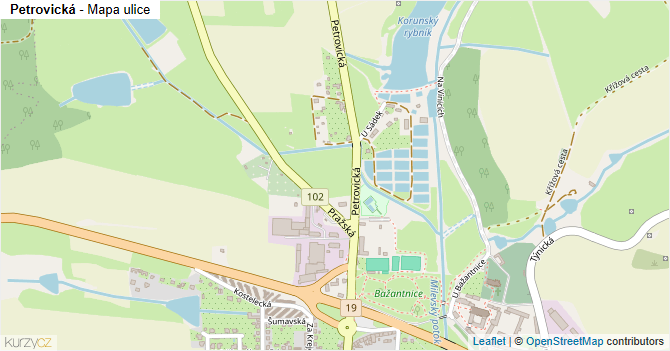 Petrovická - mapa ulice