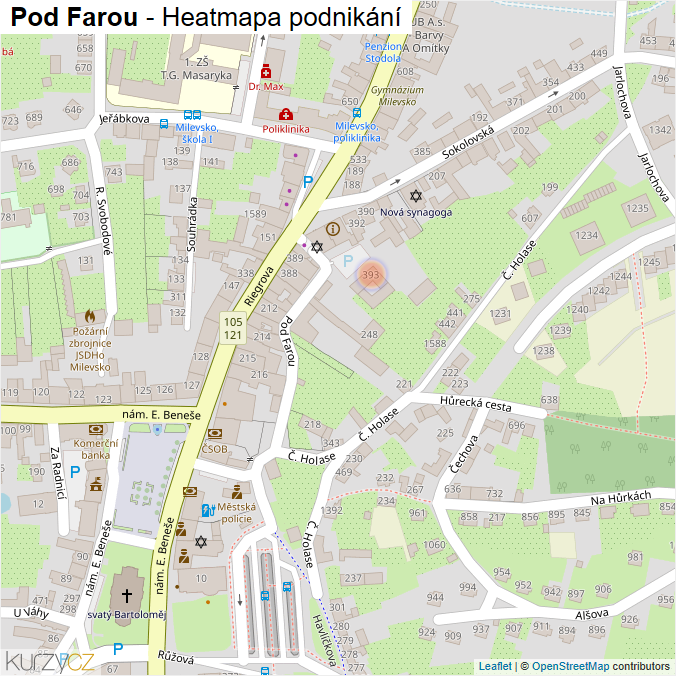 Mapa Pod Farou - Firmy v ulici.
