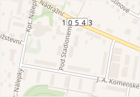 Pod Stadionem v obci Milevsko - mapa ulice