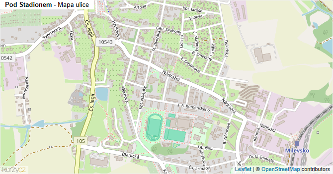 Pod Stadionem - mapa ulice