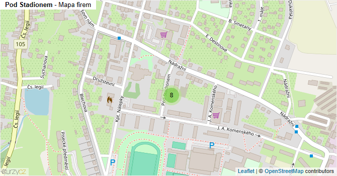 Pod Stadionem - mapa firem