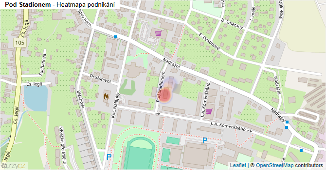 Pod Stadionem - mapa podnikání