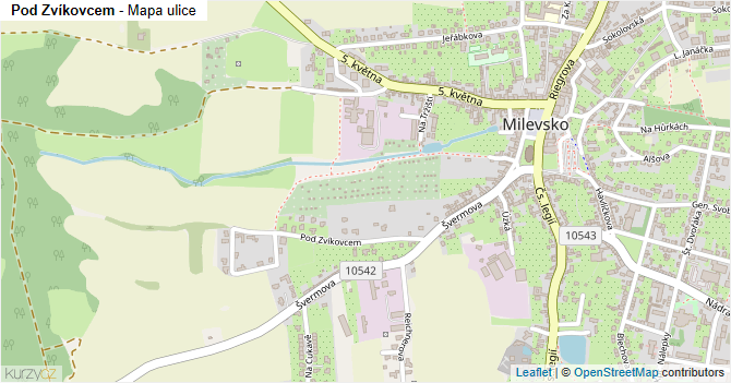 Pod Zvíkovcem - mapa ulice