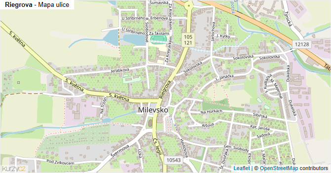 Riegrova - mapa ulice