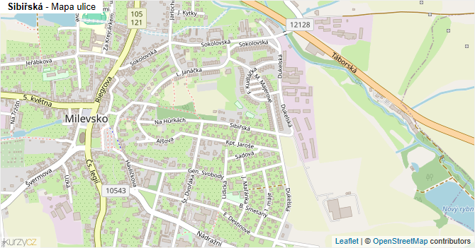 Sibiřská - mapa ulice
