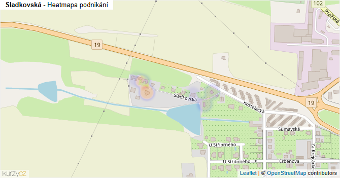 Sladkovská - mapa podnikání
