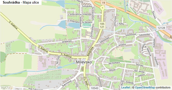 Souhrádka - mapa ulice