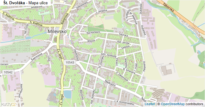 Št. Dvořáka - mapa ulice