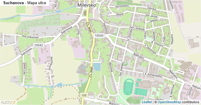 Suchanova - mapa ulice