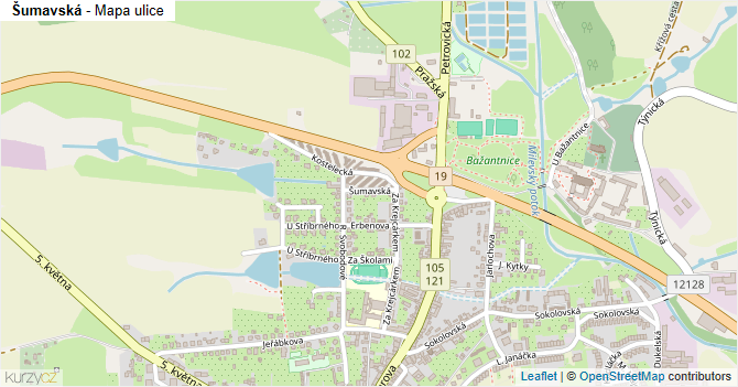 Šumavská - mapa ulice