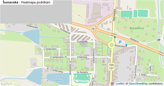 Šumavská - mapa podnikání