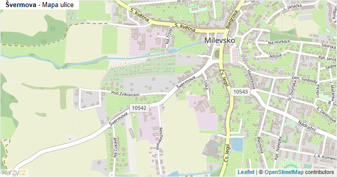 Švermova - mapa ulice