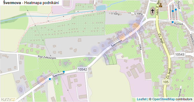 Švermova - mapa podnikání