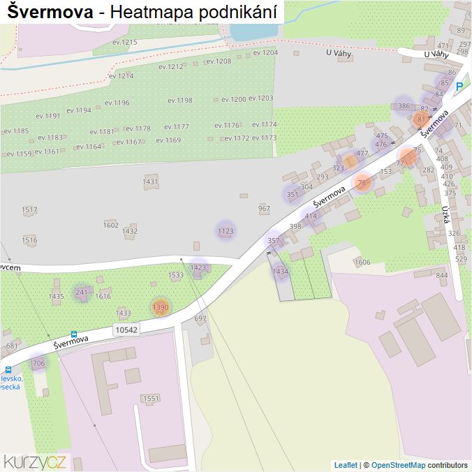 Mapa Švermova - Firmy v ulici.