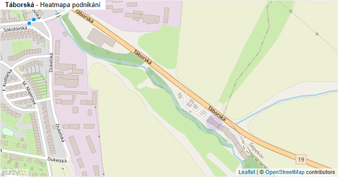 Táborská - mapa podnikání