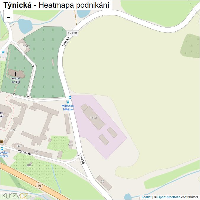 Mapa Týnická - Firmy v ulici.