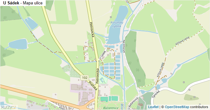 U Sádek - mapa ulice