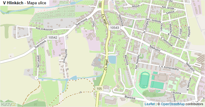 V Hlinkách - mapa ulice