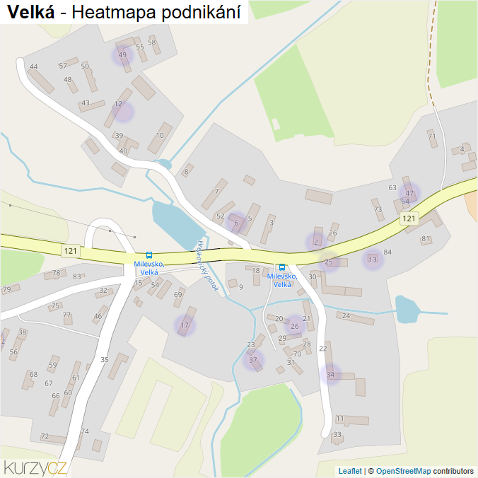 Mapa Velká - Firmy v části obce.