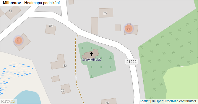 Milhostov - mapa podnikání