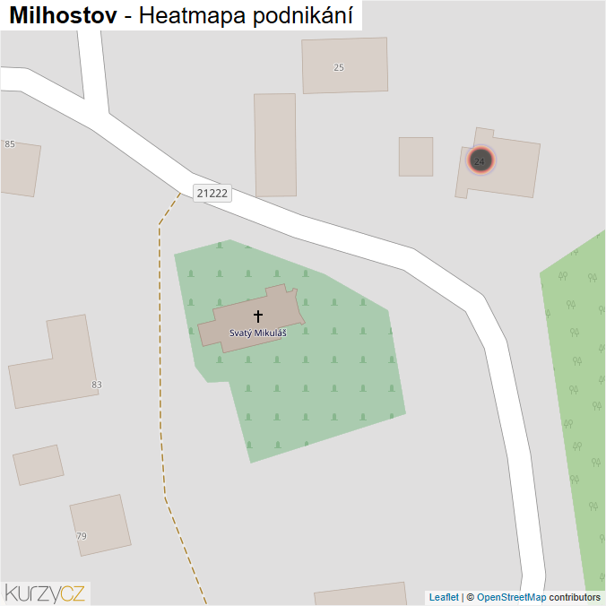 Mapa Milhostov - Firmy v obci.