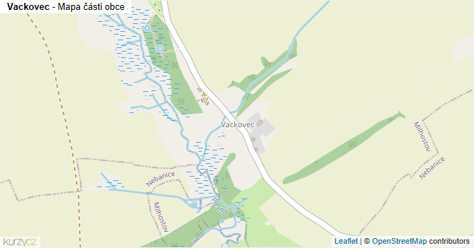 Vackovec - mapa části obce