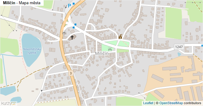 Miličín - mapa města