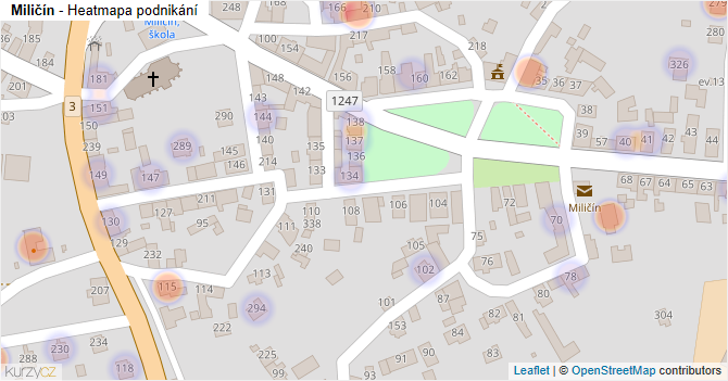 Miličín - mapa podnikání