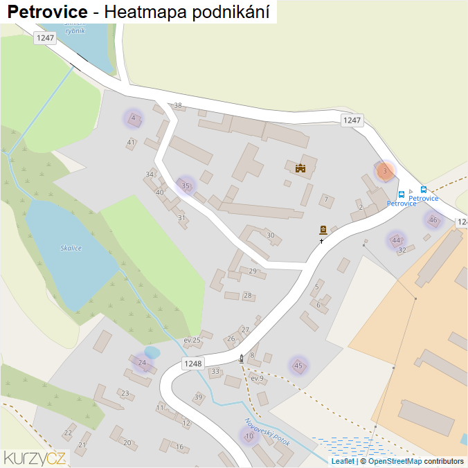 Mapa Petrovice - Firmy v části obce.