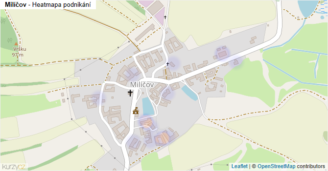 Milíčov - mapa podnikání