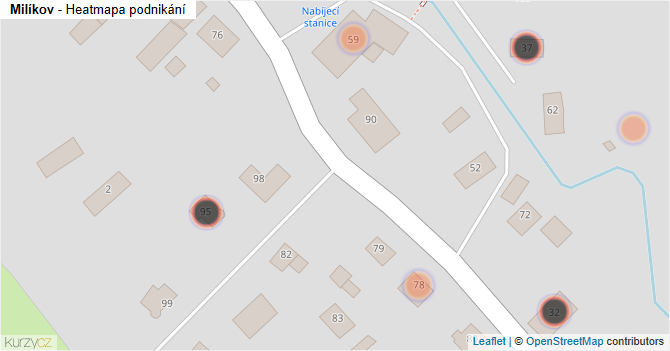 Milíkov - mapa podnikání