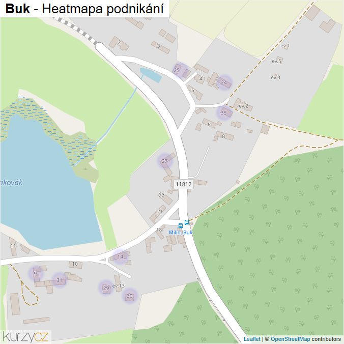 Mapa Buk - Firmy v části obce.