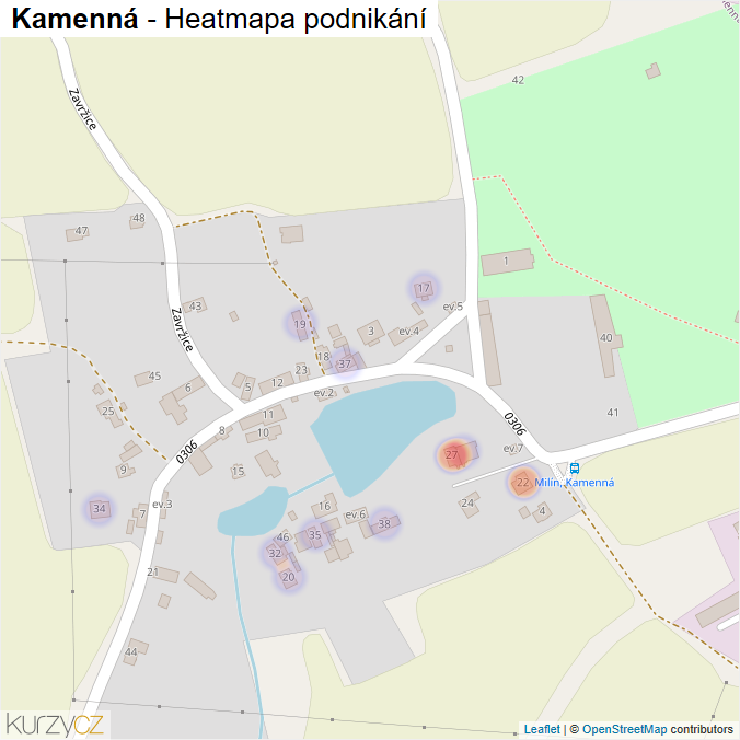 Mapa Kamenná - Firmy v části obce.