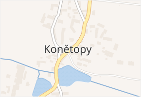 Konětopy v obci Milín - mapa části obce