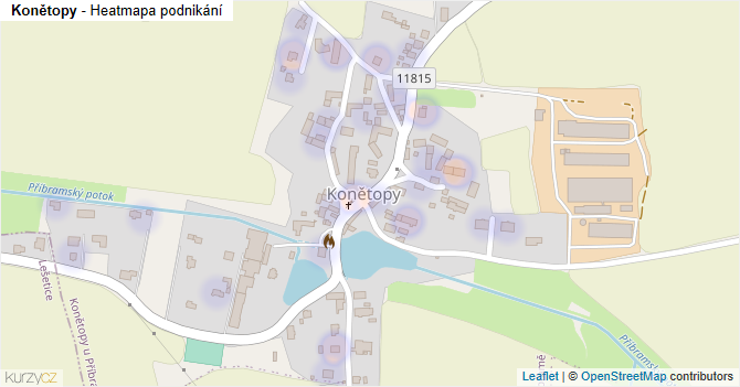 Konětopy - mapa podnikání