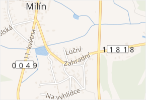 Luční v obci Milín - mapa ulice