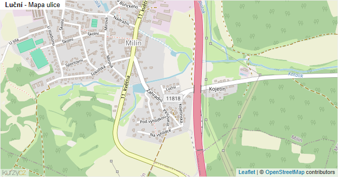 Luční - mapa ulice