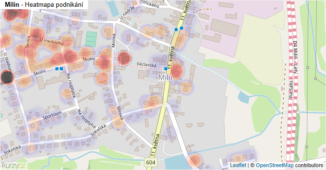 Milín - mapa podnikání