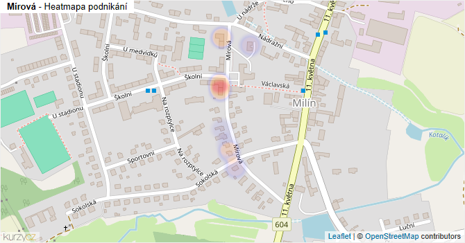 Mírová - mapa podnikání
