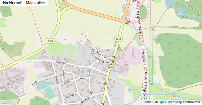 Na Homoli - mapa ulice