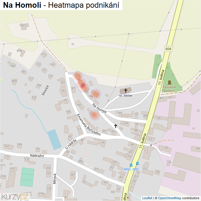 Mapa Na Homoli - Firmy v ulici.