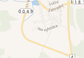 Na vyhlídce v obci Milín - mapa ulice