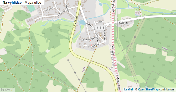 Na vyhlídce - mapa ulice