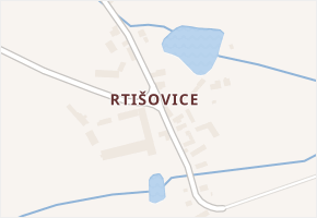 Rtišovice v obci Milín - mapa části obce